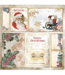 PAPIER ROMANTIC CHRISTMAS CARDS SANTA CLAUS  30X30CM - SBB829 - STAMPERIA