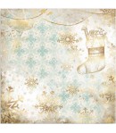 PAPIER ROMANTIC CHRISTMAS CARDS SOCKS  30X30CM - SBB830 - STAMPERIA