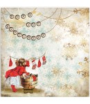 PAPIER ROMANTIC CHRISTMAS CARDS SOCKS  30X30CM - SBB830 - STAMPERIA