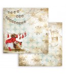 PAPIER ROMANTIC CHRISTMAS CARDS SOCKS  30X30CM - SBB830 - STAMPERIA