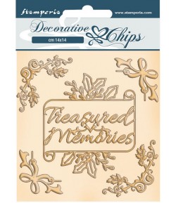 FORMES CARTON DECORATIVE CHIPS ROMANTIC CHRISTMAS MEMORIES 14X14CM - SCB103