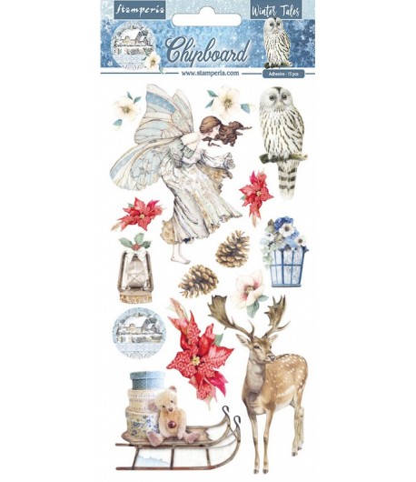 CHIPBOARD WINTER TALES CHRISTMAS 15X30 - DFLCB33 STAMPERIA