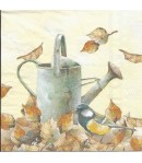 SERVIETTE OISEAU ET ARROSOIR