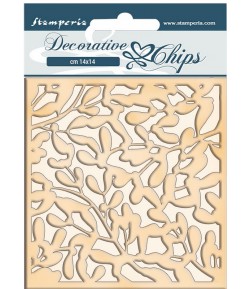 FORMES CARTON DECORATIVE CHIPS WINTER TALES LEAVES 14X14CM - SCB66