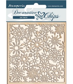 FORMES CARTON DECORATIVE CHIPS WINTER TALES SNOWFLAKES 14X14CM - SCB64