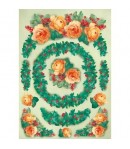 PAPIER DECOUPAGE ROSES JAUNES 50 X 70 CM