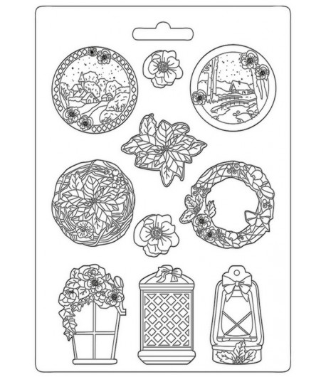 MOULE PVC FLEXIBLE WINTER TALES - GARLAND 21 X 29.7 CM - K3PTA4514