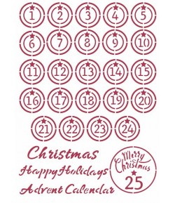 POCHOIR CHRISTMAS PATCHWORK ADVENT 21X29.7CM KSG475