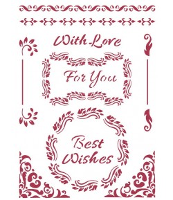 POCHOIR CHRISTMAS BEST WHISHES 21X29.7CM KSG477