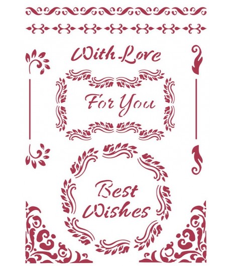 POCHOIR CHRISTMAS BEST WHISHES 21X29.7CM KSG477