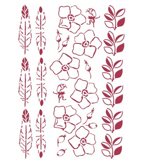 POCHOIR ROMANTIC CHRISTMAS BORDERS 21X29.7CM KSG473