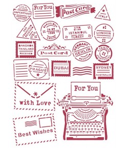 POCHOIR ROMANTIC CHRISTMAS TYPE WRITER 21X29.7CM KSG472