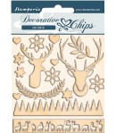 FORMES CARTON DECORATIVE CHIPS PINK CHRISTMAS DEER 14X14CM - SCB67