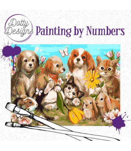 KIT PEINTURE PAR NUMERO PETITS ANIMAUX 30.5X30.5CM