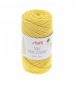 CORDON MACRAME JAUNE 2 MM - 100 GR