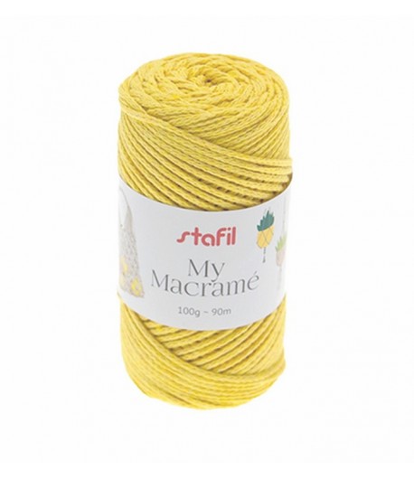 CORDON MACRAME JAUNE 2 MM - 100 GR