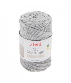 CORDON MACRAME GRIS CLAIR 3 MM - 200 GR