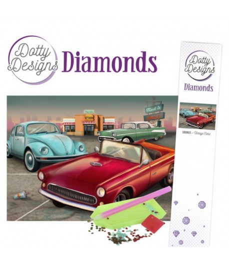 KIT DIAMOND PAINTING VINTAGE CARS 29.7X42CM DDD1035