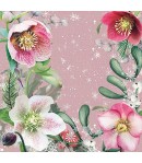 SERVIETTE HELLEBORUS ORIENTALIS ROSES