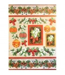 PAPIER DECOUPAGE FLOCONS ET HELLEBORES 50 X 70 CM DFG354