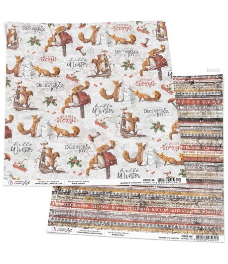 PAPIER MEMORIES OF A SNOWY DAY CIAO BELLA 30.5X30.5CM SQUIRRELS FUN CBSS166