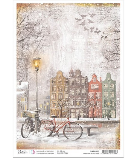 PAPIER DE RIZ A4 HOME FOR THE HOLIDAYS 21 X 29.7CM CIAO BELLA CBRP200