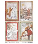 PAPIER DE RIZ A4 A MEMORABLE SNOWY DAY CARDS 21 X 29.7CM CIAO BELLA CBRP203