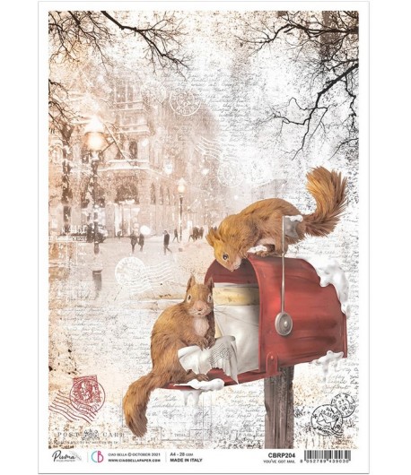 PAPIER DE RIZ A4 YOU VE GOT MAIL  21 X 29.7CM CIAO BELLA CBRP204