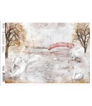 PAPIER DE RIZ A4 SWAN LAKE 21 X 29.7CM CIAO BELLA CBRP205
