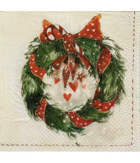 SERVIETTE COURONNE DE NOEL