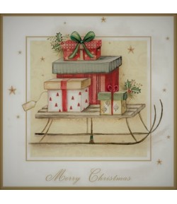 SERVIETTE MERRY CHRISTMAS SLEIGH