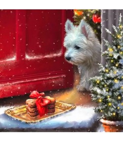 SERVIETTE WESTIE NOEL