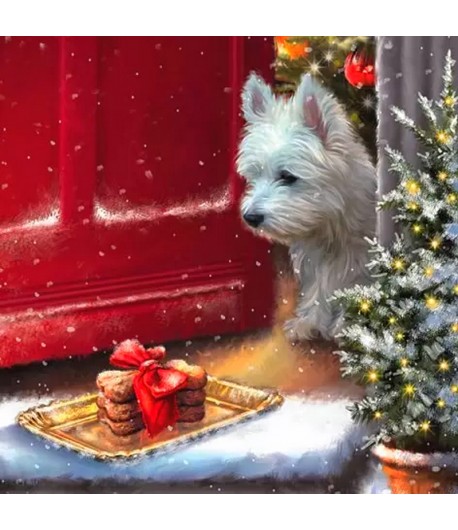 SERVIETTE WESTIE NOEL