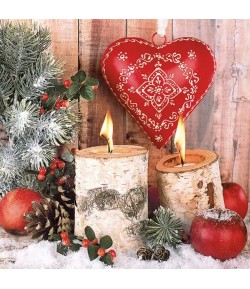 SERVIETTE WARM AND COZY XMAS
