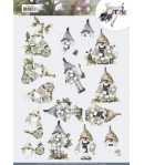 FEUILLE 3D CHRISTMAS GNOME - CD11441