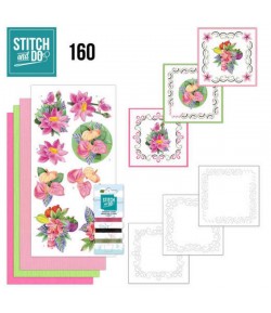 KIT 3D A BRODER EXOTIC FLOWERS - STITCH AND DO - STD0160