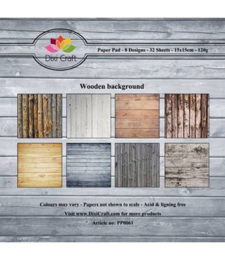 BLOC 32 FEUILLES 15 X 15 CM -  WOODEN BACKGROUND