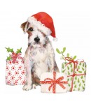 SERVIETTE CHIOT DE NOEL ET CADEAU