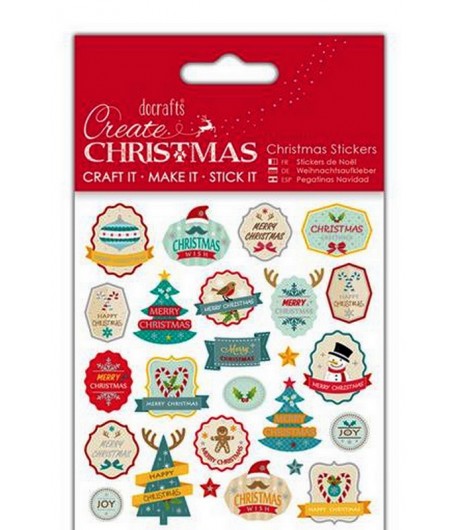 AUTOCOLLANTS STICKERS RETRO CHRISTMAS