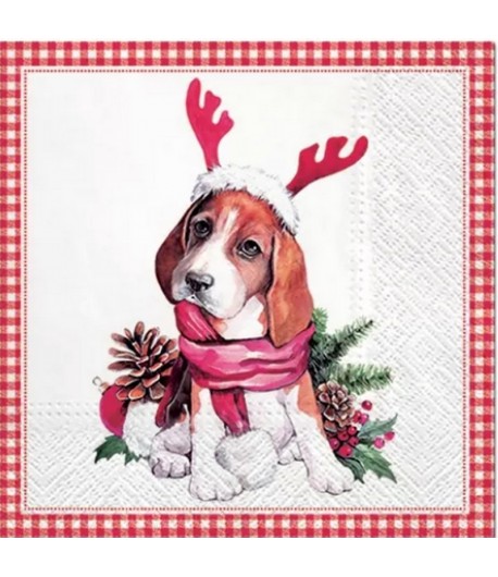 SERVIETTE SANTA DOG