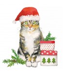 SERVIETTE COCKTAIL CHRISTMAS KITTY