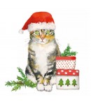 SERVIETTE CHRISTMAS KITTY