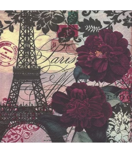 SERVIETTE PARIS FLEURI