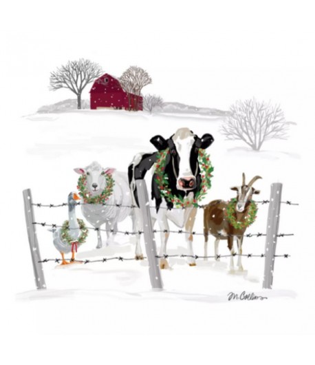 SERVIETTE NOEL A LA FERME