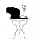 SERVIETTE CHAT NOIR SUR LA TABLE