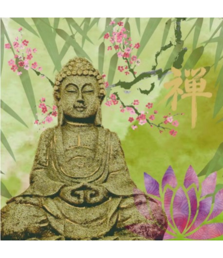 SERVIETTE BOUDDHA ET BAMBOUS