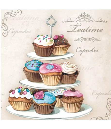 SERVIETTE PLATEAU DE CUPCAKES