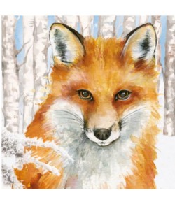 SERVIETTE LE BEAU RENARD DANS LA NEIGE