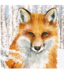 SERVIETTE LE BEAU RENARD DANS LA NEIGE