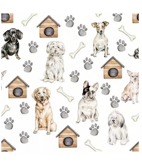 SERVIETTE CHIENS ET NICHES